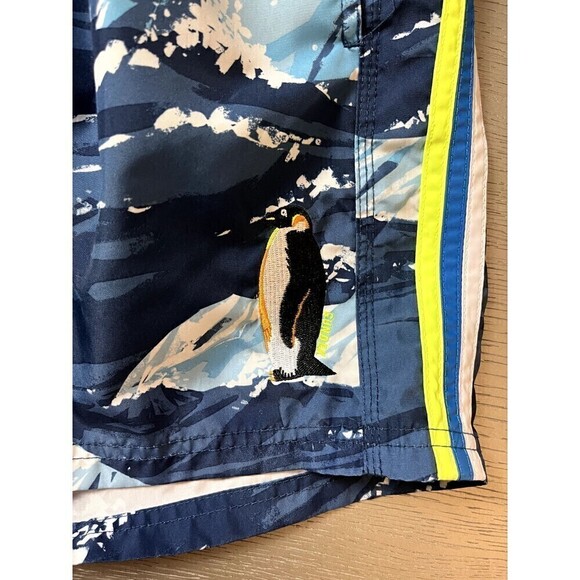 SUNDEK Iceberg Board Swim Trunks Blue w/Embroidered Penguin Men's Size Small New - Picture 3 of 9